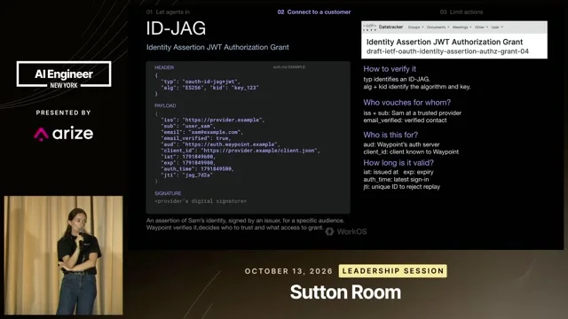 Recording frame at 8:39: Use an identity assertion without surrendering the app's decisions