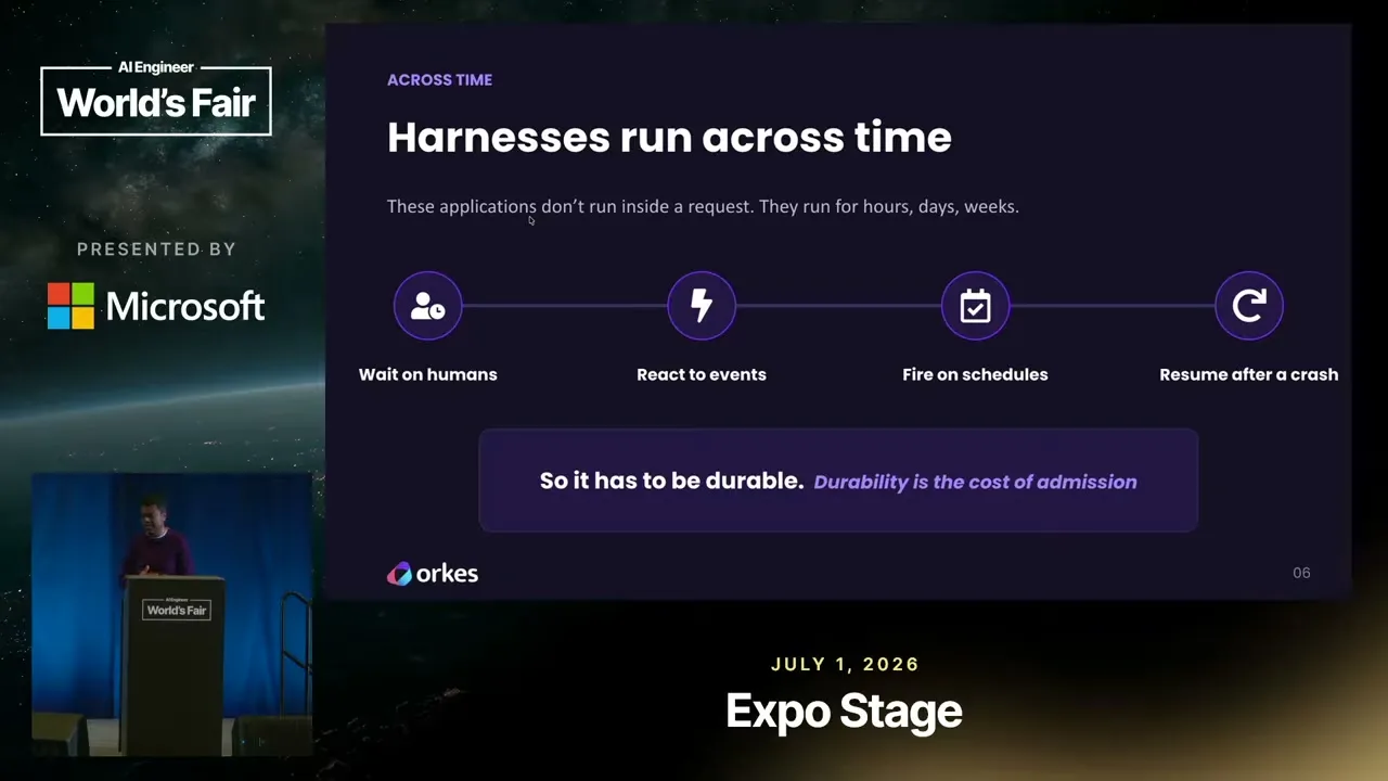 Selected presentation frame from Brains vs Hands: How to Run AI Agents Safely in Production — Viren Baraiya at 427 seconds