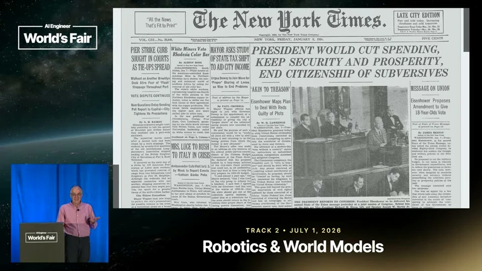 Source frame: AI began with language, feedback and machines that could act