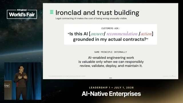 Introduces trust as the primary product constraint for Ironclad’s legal-contracting AI.