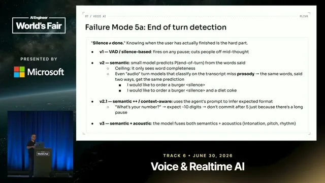 Selected presentation frame from 5 Voice Agent Failure Modes You'll Hit in Week One — Venky B, Plivo at 1552 seconds