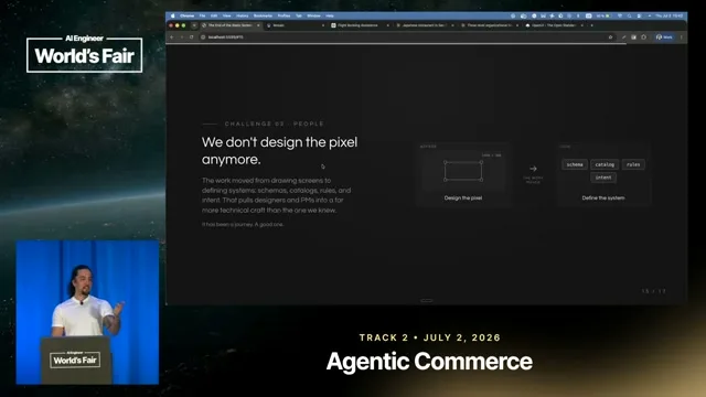 Selected presentation frame from The End of the Static Screen: Architecting Intent-Driven UX — Gus Iwanaga, commercetools at 1315 seconds