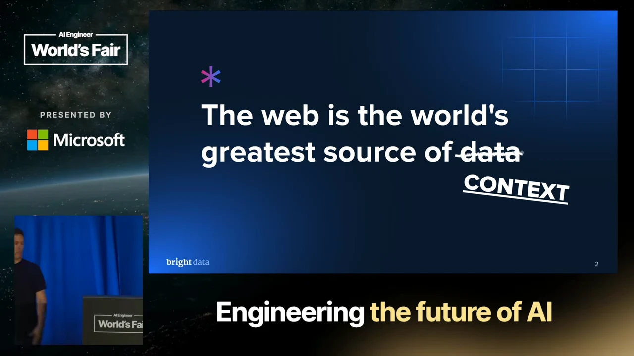 Opening slide replacing the word data with context in a statement about the web.
