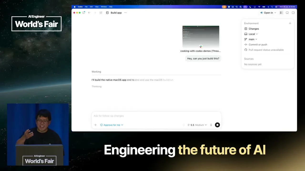 Selected presentation frame from Cooking with Codex — Charlie Guo & Gabriel Chua, OpenAI at 462 seconds