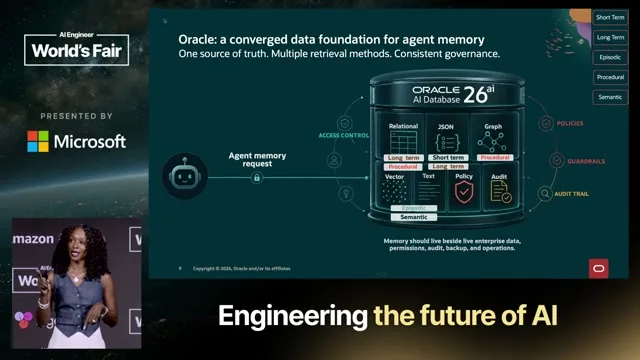 Selected presentation frame from No Memory, No Harness: Why the Database Is the Last Line of Defense — Kay Malcolm, Oracle at 993 seconds
