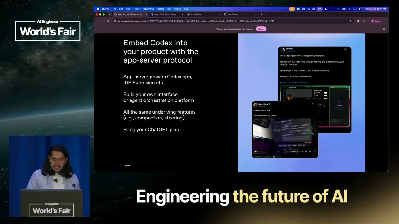 Selected presentation frame from Cooking with Codex — Charlie Guo & Gabriel Chua, OpenAI at 3581 seconds
