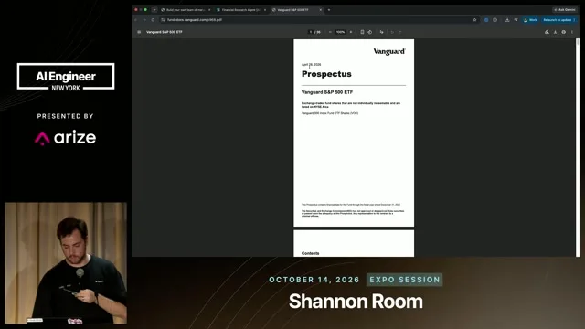 A linked Vanguard prospectus opens as a source document used in the VOO analysis.