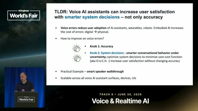 Selected presentation frame from Act, Confirm, or Stop? Smarter behavior for AI assistants, wearables & robots — Amit Desai, Roku at 166 seconds