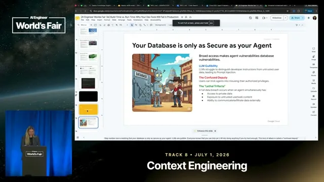 Selected presentation frame from Build-Time vs. Run-Time: Why Dev Tools Fail in Production — Averi Kitsch & Prerna Kakkar, Google at 513 seconds