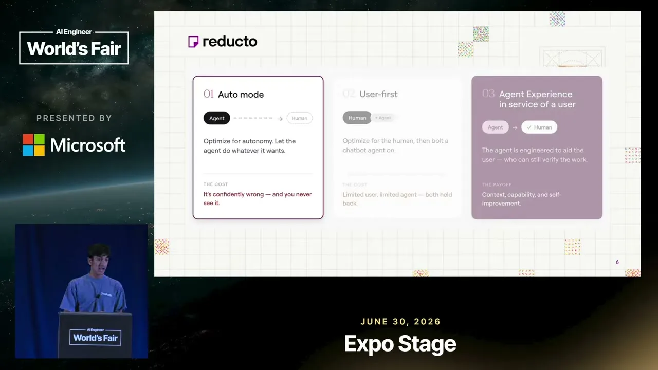Selected presentation frame from Why We Deleted Our MCP Server and Rebuilt It — Abhi Arya, Reducto at 363 seconds