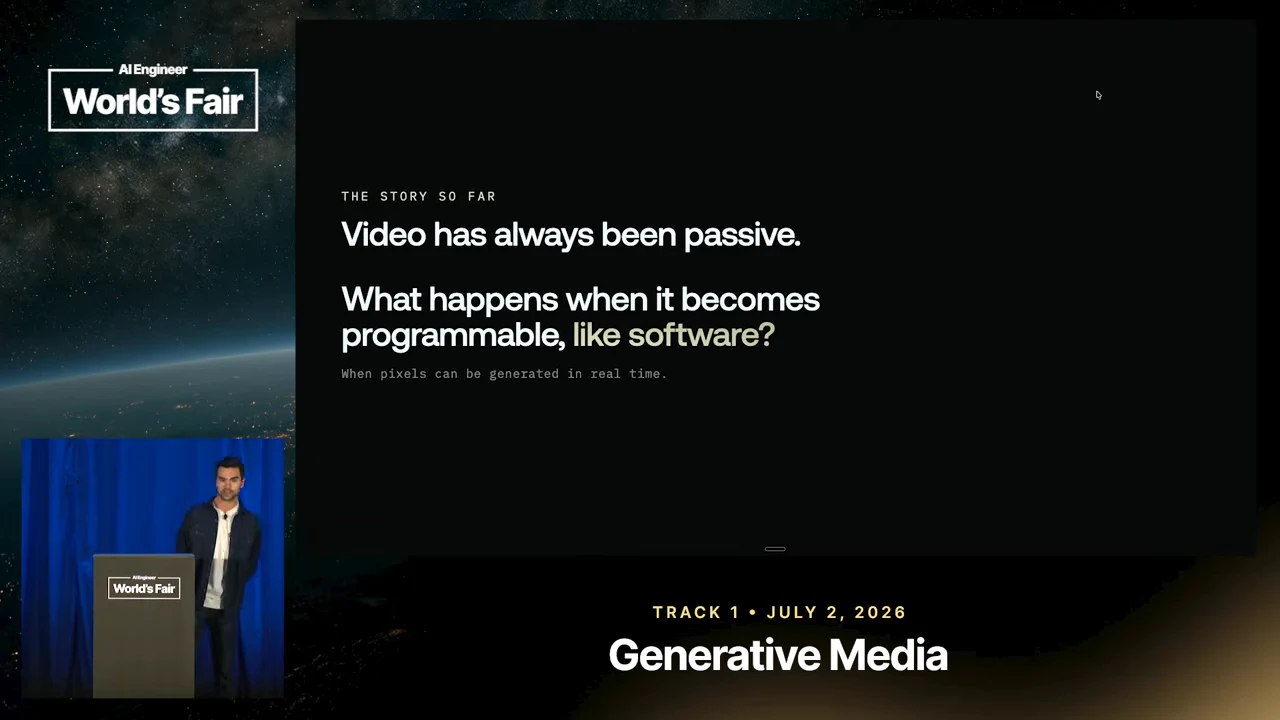 Slide contrasts passive video with programmable video and pixels generated in real time.