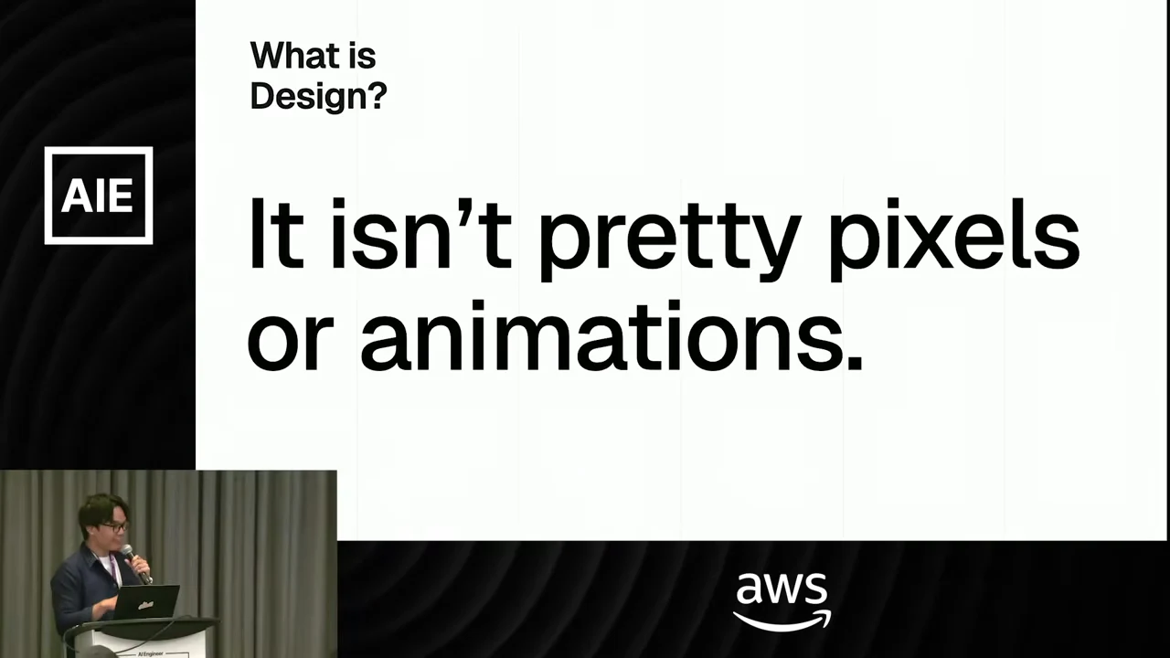 Slide headed “What is Design?” reads “It isn’t pretty pixels or animations.”