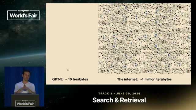 Selected presentation frame from The Search Engine for the Agentic Web — Will Bryk, Exa at 554 seconds