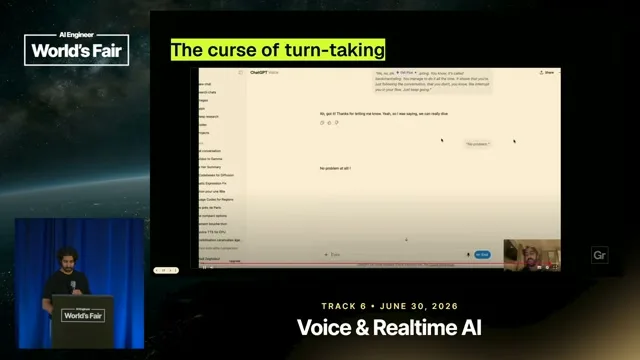 Selected presentation frame from Your Voice Agent is Just a Walkie Talkie — Neil Zeghidour, Gradium at 556 seconds