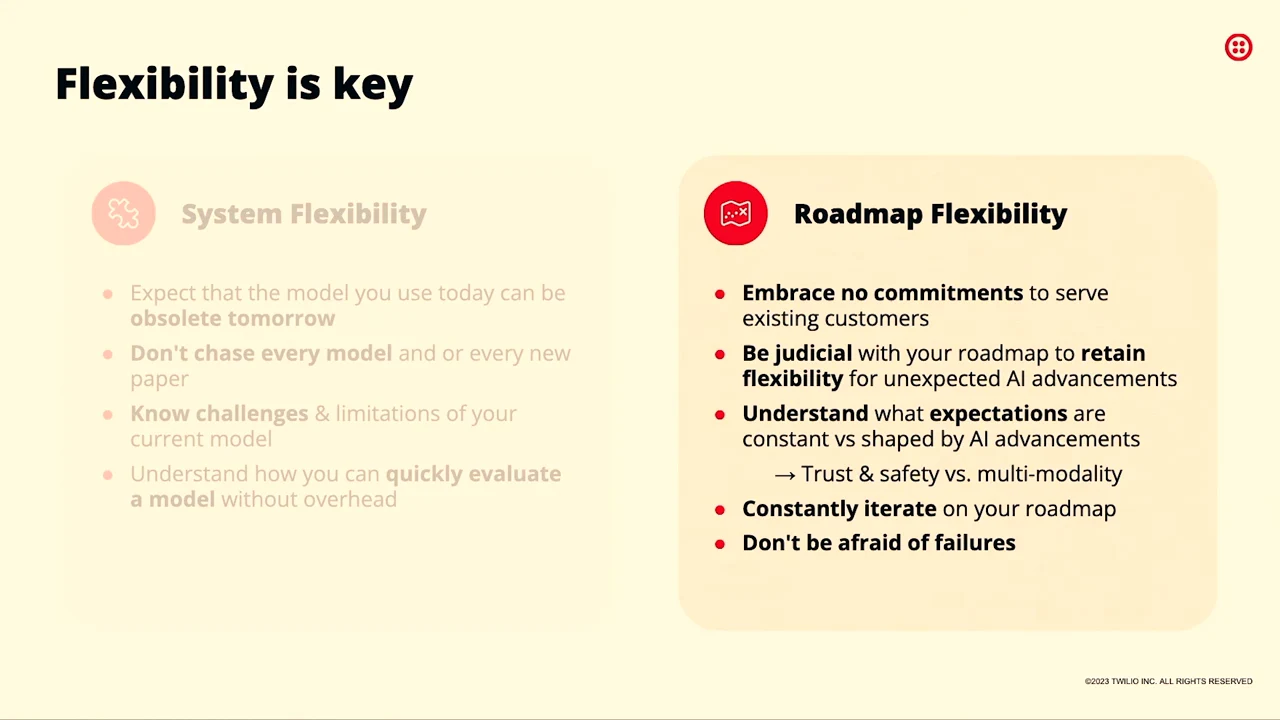 “Flexibility is key” slide highlights Roadmap Flexibility guidance while dimming the System Flexibility panel on the left.