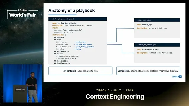 Selected presentation frame from 500 Skills, Zero Fine-Tuning: LinkedIn's Playbook for AI Agents — Ajay Prakash, LinkedIn at 732 seconds