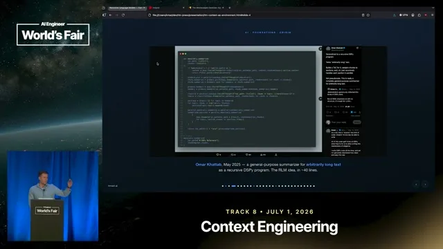 Selected presentation frame from It’s Tokens All The Way Down: How RLMs are Different — Kevin Madura, AlixPartners at 167 seconds