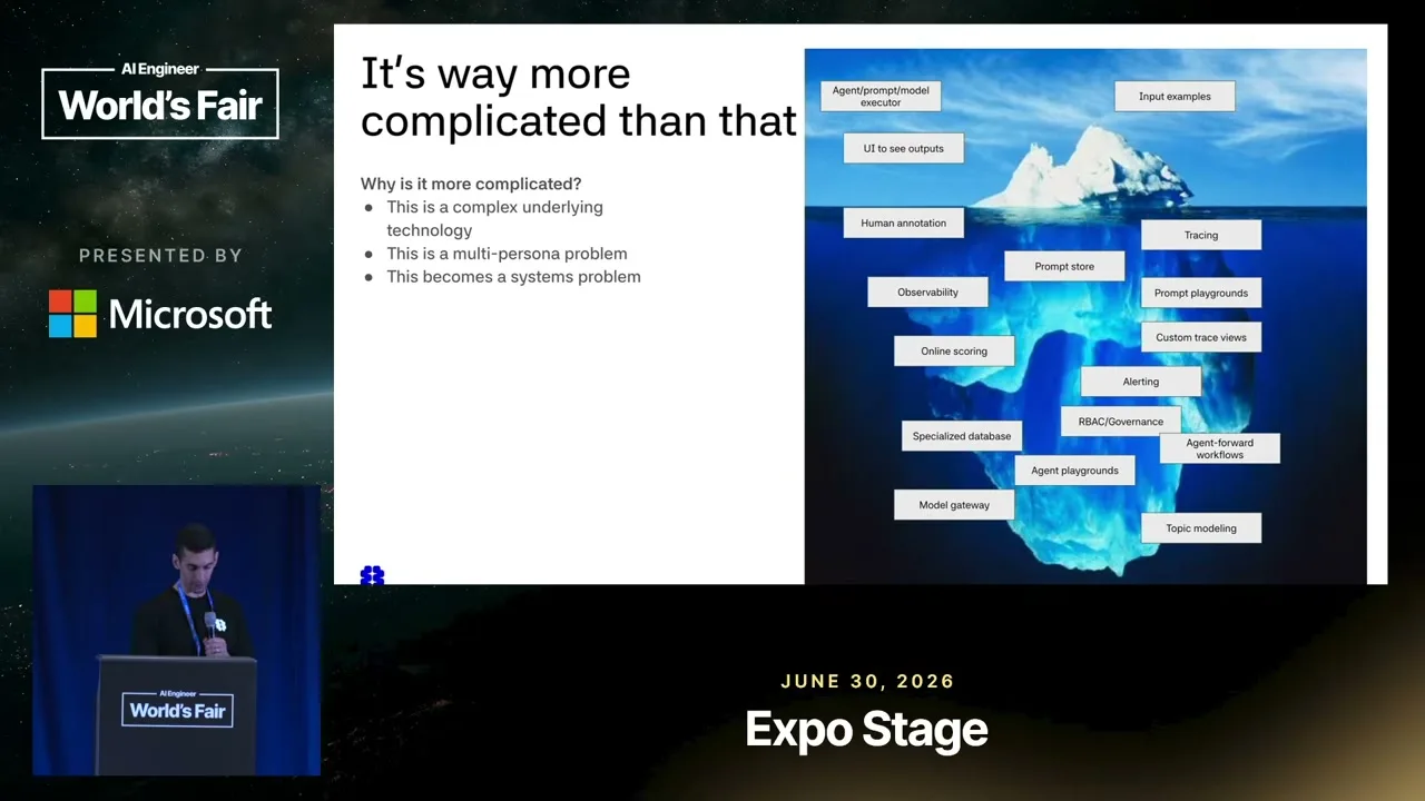Selected presentation frame from Why Building an Eval Platform Is Harder Than It Looks — Braintrust at 334 seconds