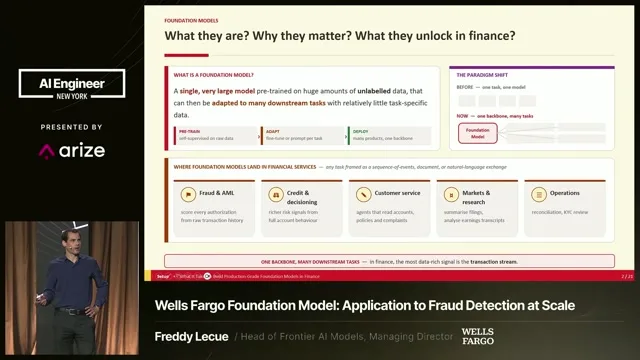 A shared foundation model can be adapted to fraud detection, credit decisions and other financial-services tasks.