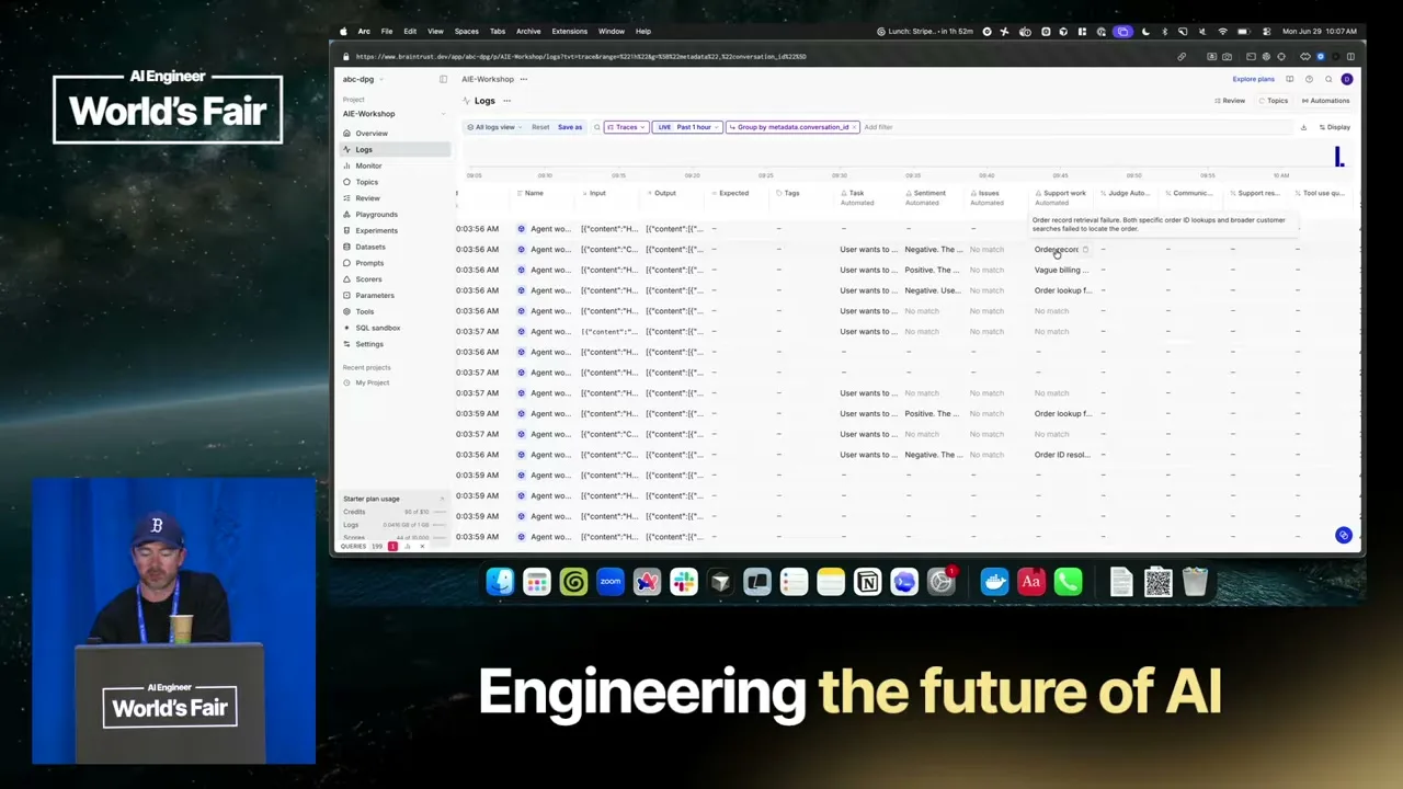 Selected presentation frame from Advanced Workshop: Mastering AI Observability — Doug Guthrie, Braintrust at 4017 seconds