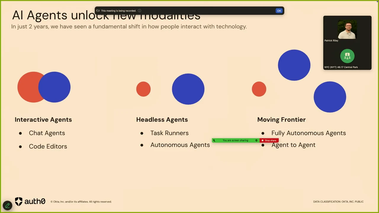 Three columns show chat agents and code editors, task runners and autonomous agents, and fully autonomous agents and agent-to-agent interaction.