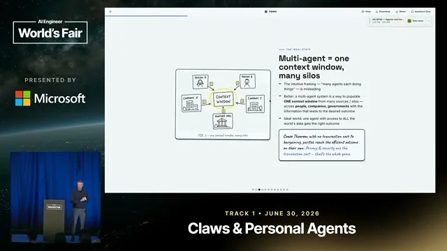 Selected presentation frame from Agents' next frontier: agent-to-agent and network effects — Jean-Denis Greze, Town at 166 seconds