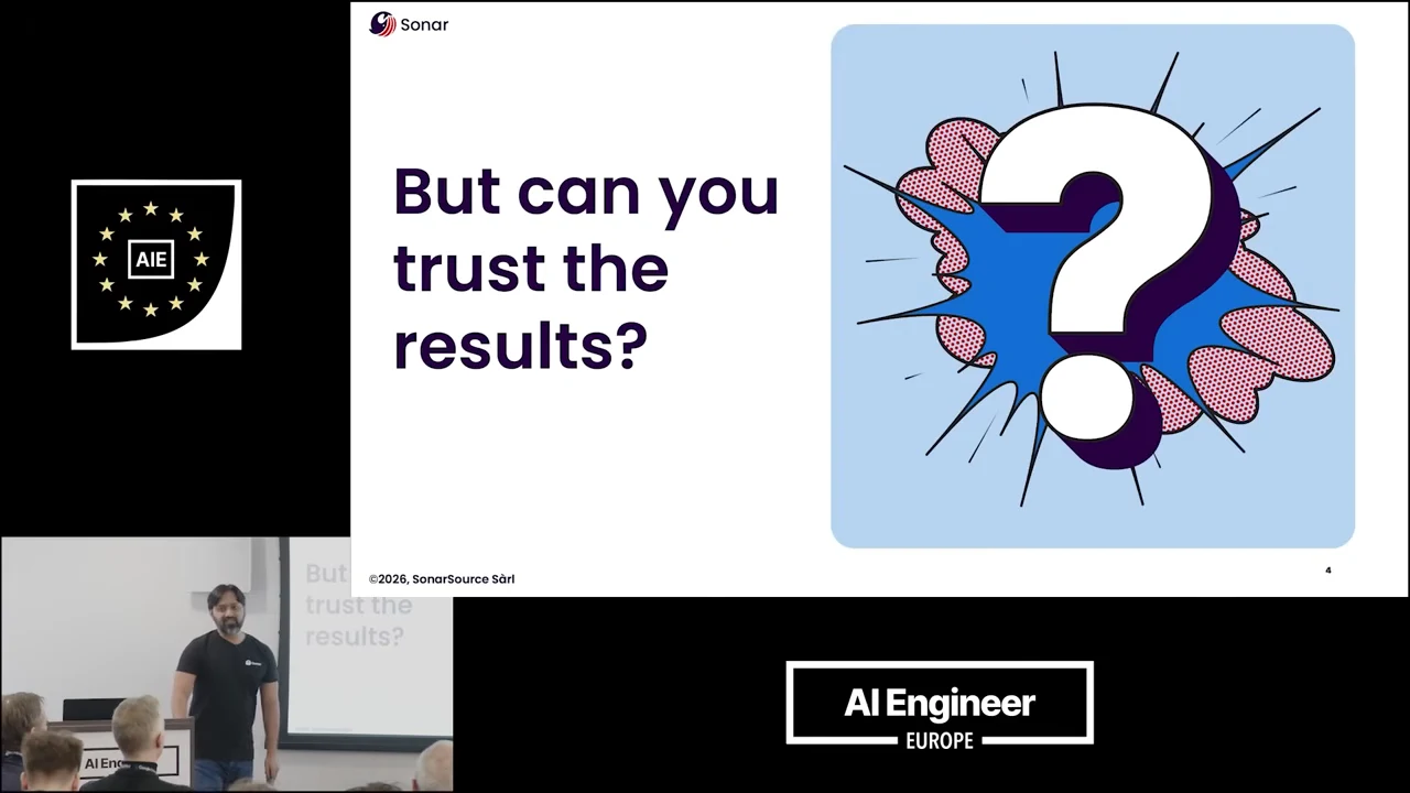 Slide asking “But can you trust the results?” beside a large illustrated question mark.