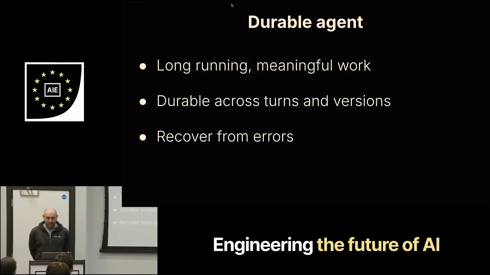 The opening requirement: meaningful work that survives turns, code versions and errors.
