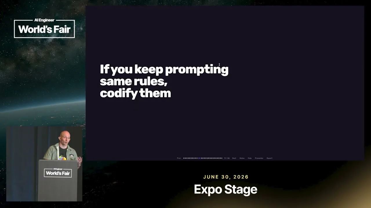 Selected presentation frame from Stop Prompting — Greg Pstrucha, Sentry at 153 seconds
