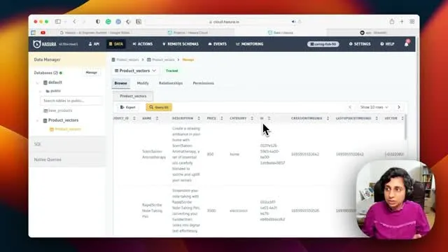 Product records combine descriptions, structured fields, and vectors in the demo.