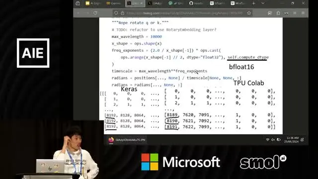 A notebook demonstrates the positional-precision problem in bfloat16.