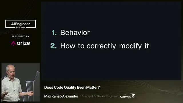 Recording frame at 2:29: What code quality buys