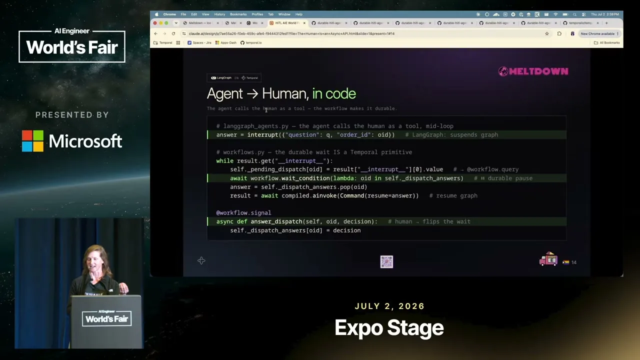 Selected presentation frame from The Human Is an Async API — Melanie Warrick, Temporal at 799 seconds